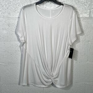 ID Ideology Women's Side-Knot T-Shirt, White XXL